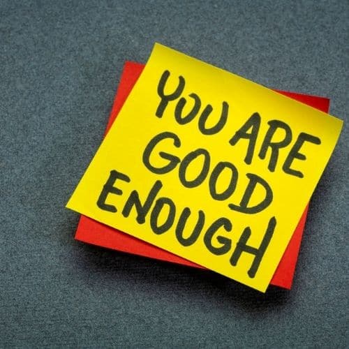 You are good enough sticky note